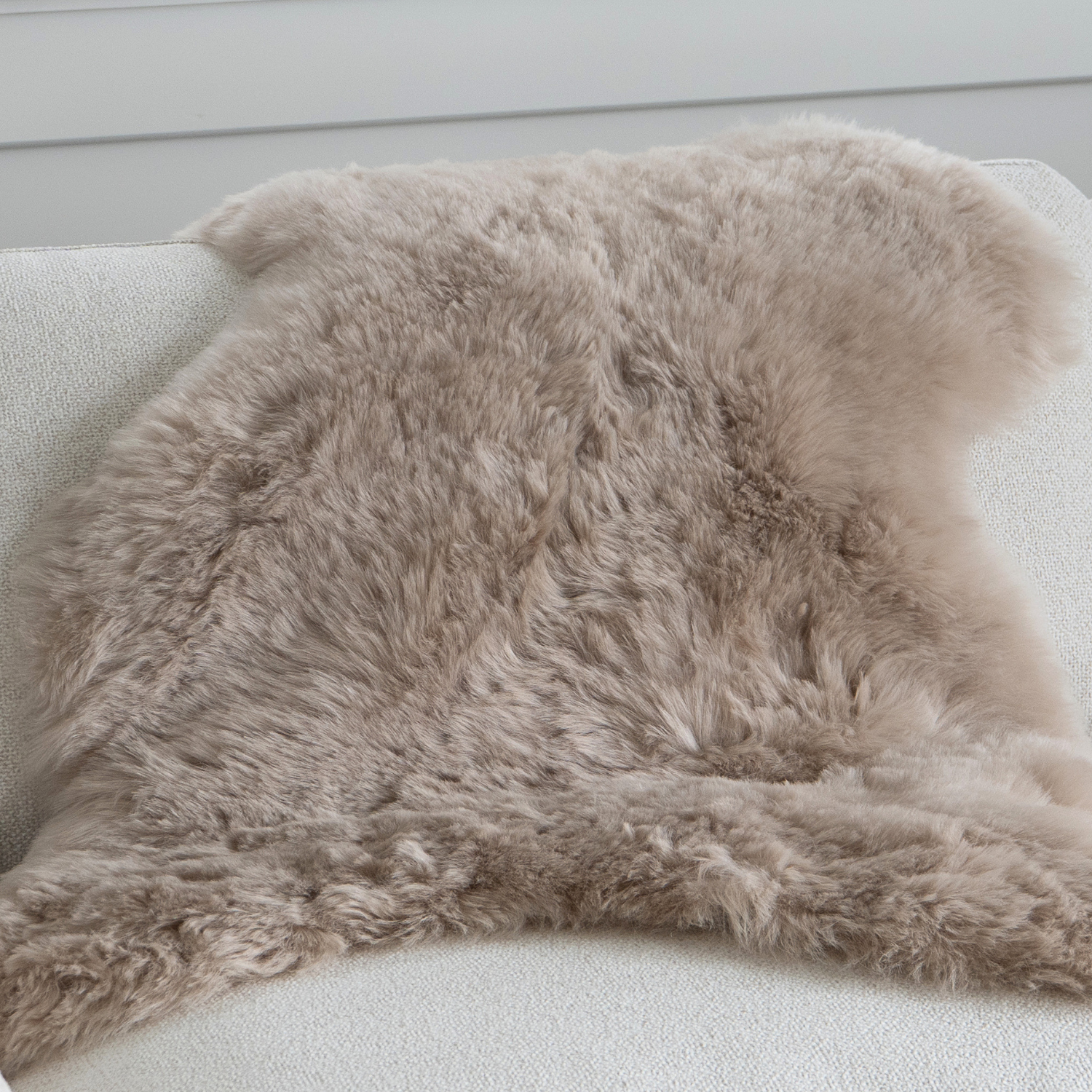 Shorn Beige/Grey Sheepskin Throw