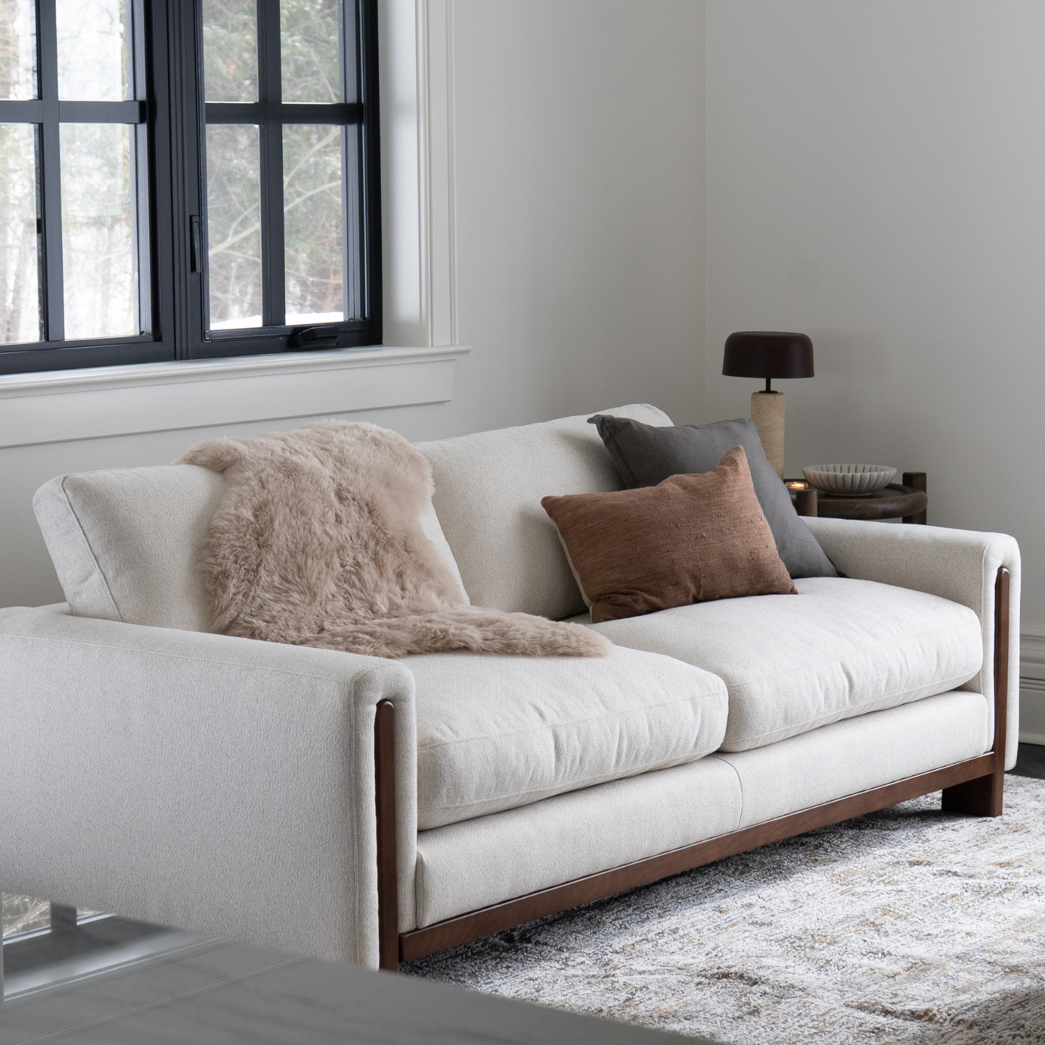Shorn Beige/Grey Sheepskin Throw