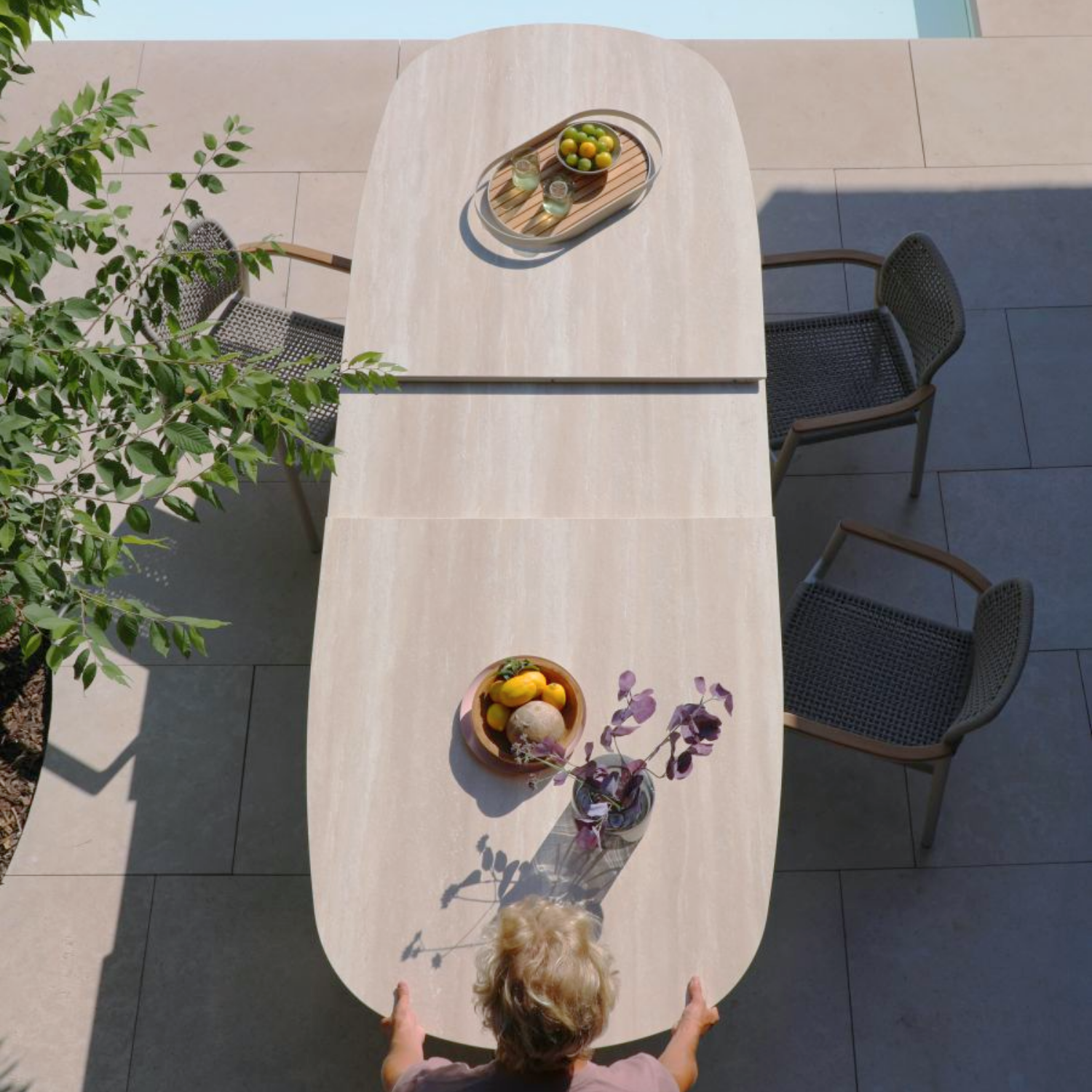 Simcoe Ceramic  98/122" Extension Dining Table - Beige