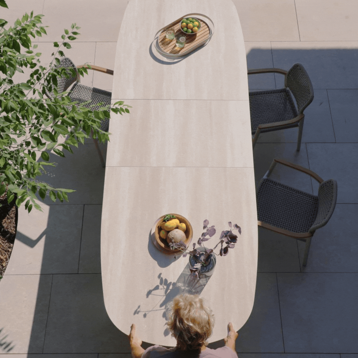 Simcoe Ceramic  98/122" Extension Dining Table - Beige