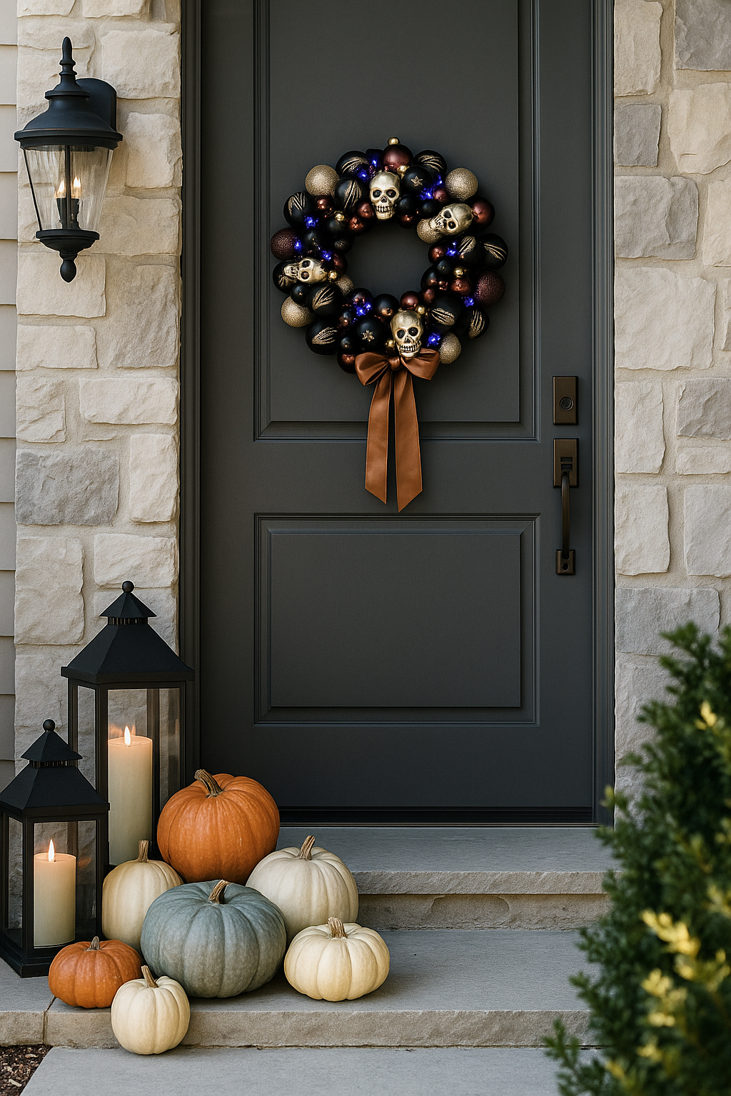 Spooky Skeleton Indoor/Outdoor Wreath