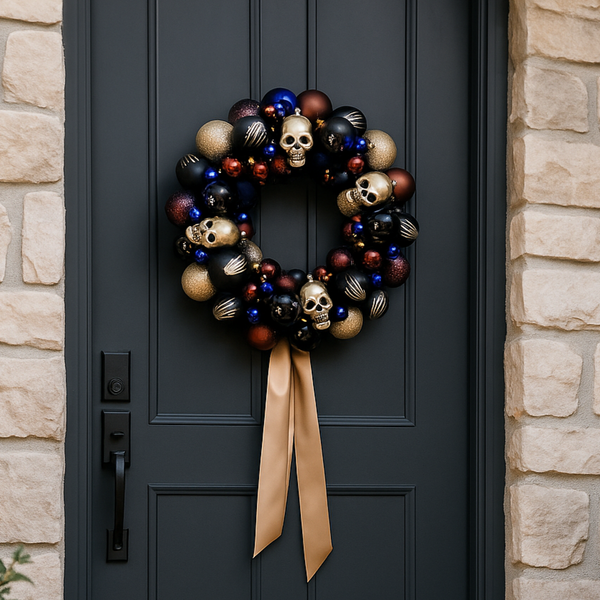 Spooky Skeleton Indoor/Outdoor Wreath