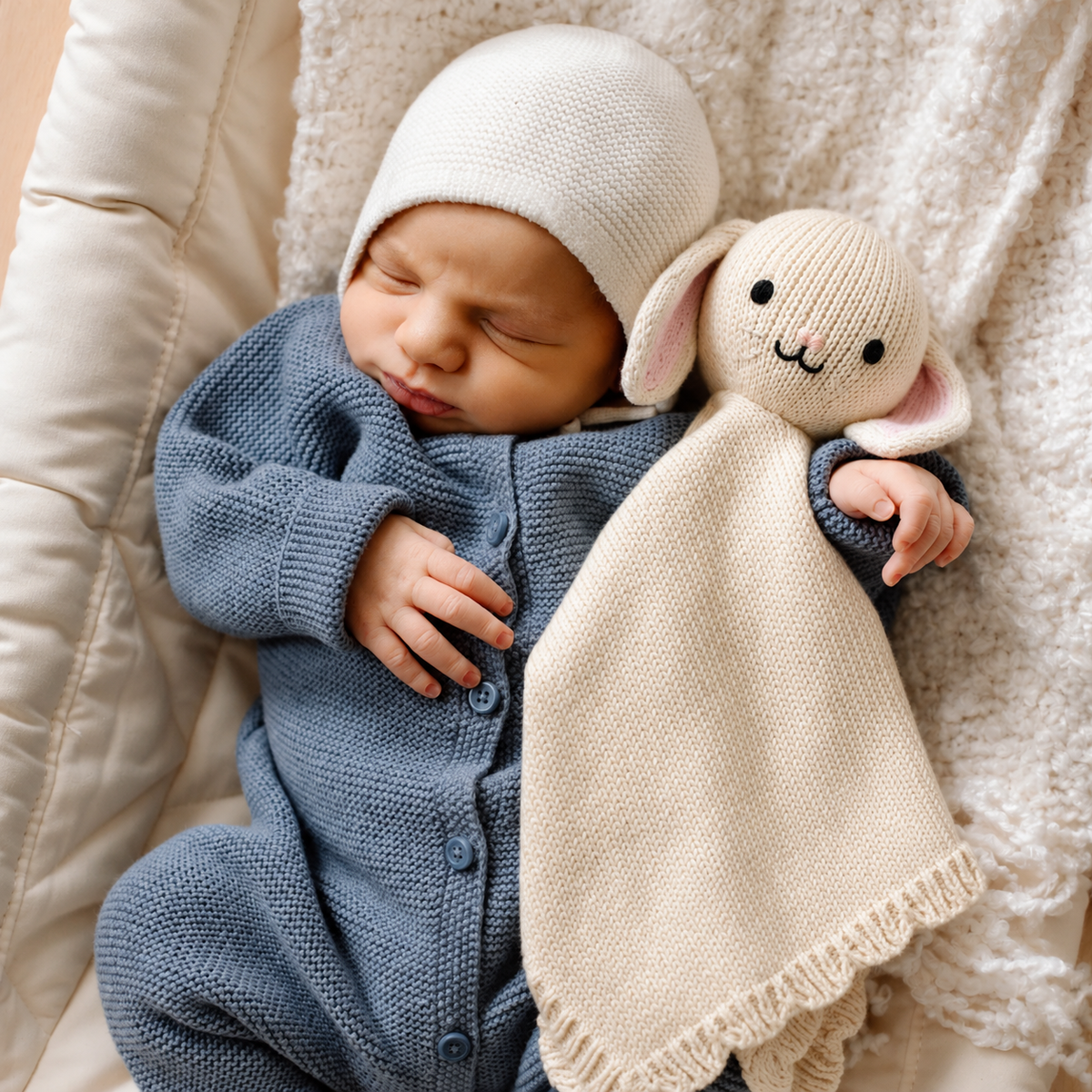 Cozy Yarn Baby Bunny Lovey