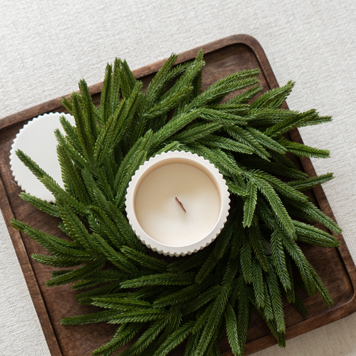 Artificial Norfolk Pine Real Touch 12" Mini Wreath