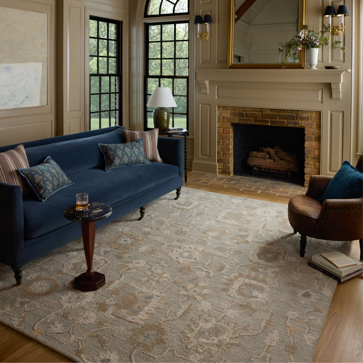 Chris Loves Julia x Loloi Dorothea Stone/ Multi Wool Rug
