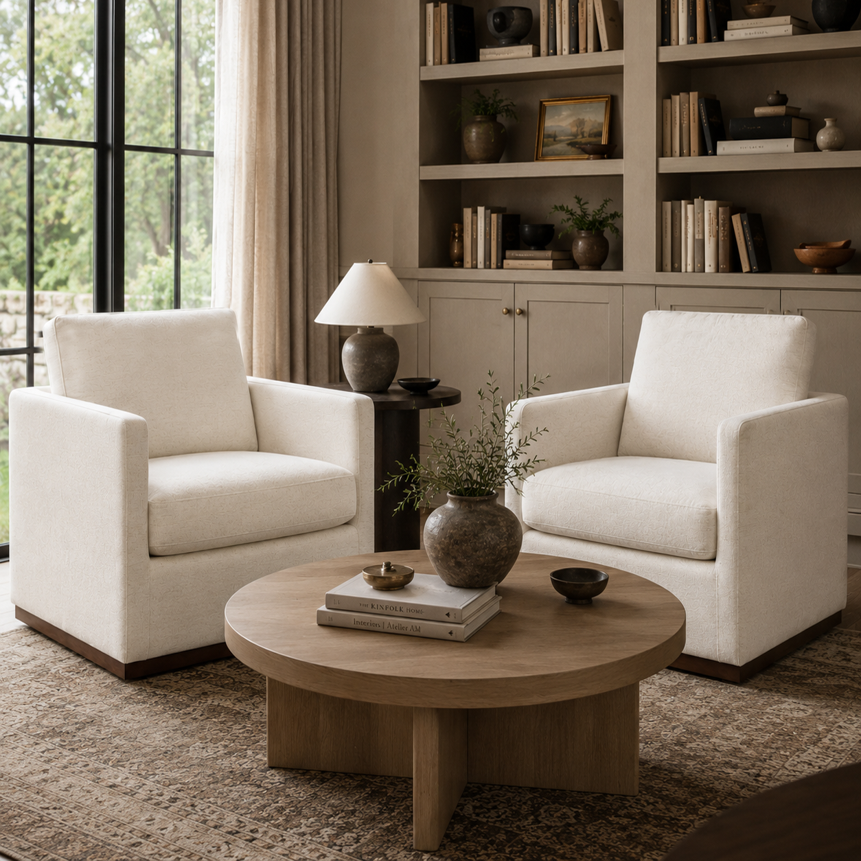 Stratford Swivel Lounge Chair - Crypton® Nomad Snow