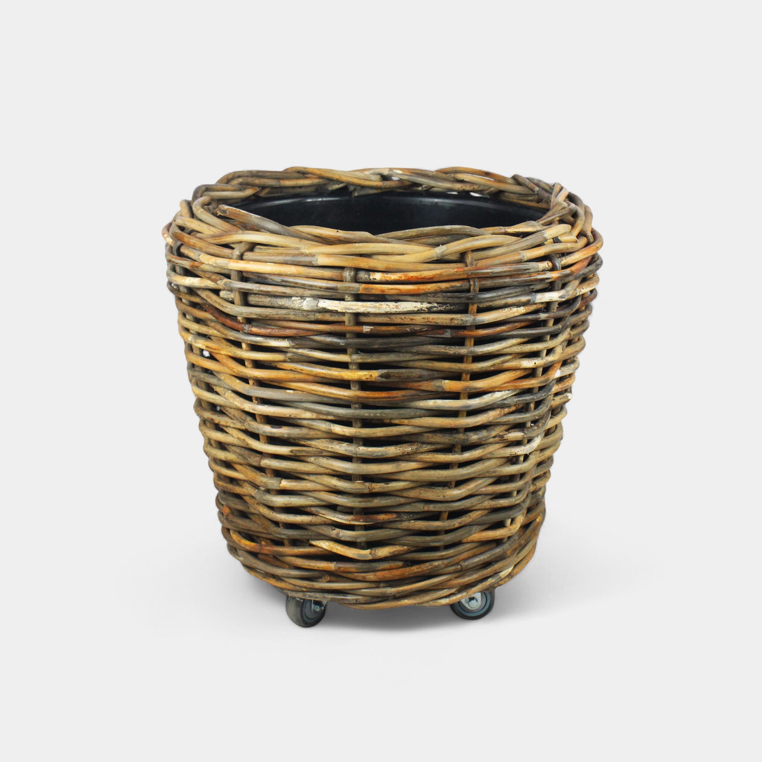 Sudbury Rattan Plant Baskets w/ Wheels