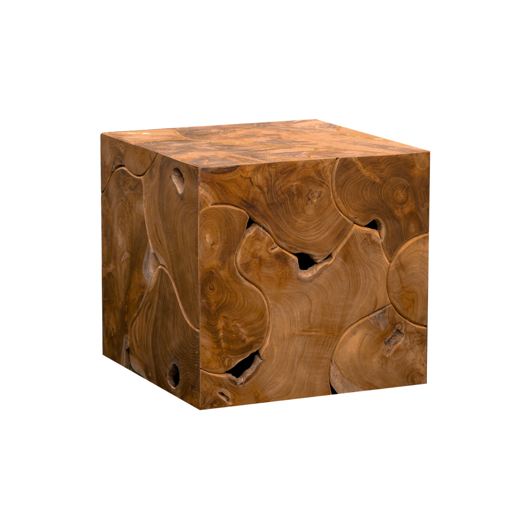 Teak Cube End Table