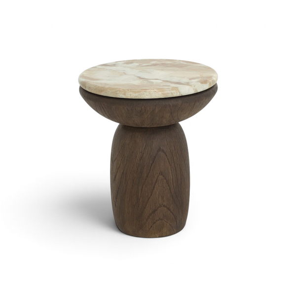 Truffle Concrete Side Table - Macchiato