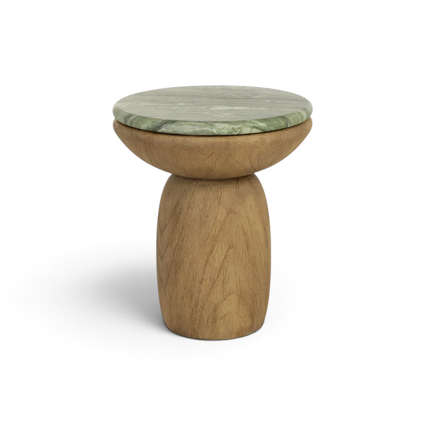 Truffle Concrete Side Table - Sage Green