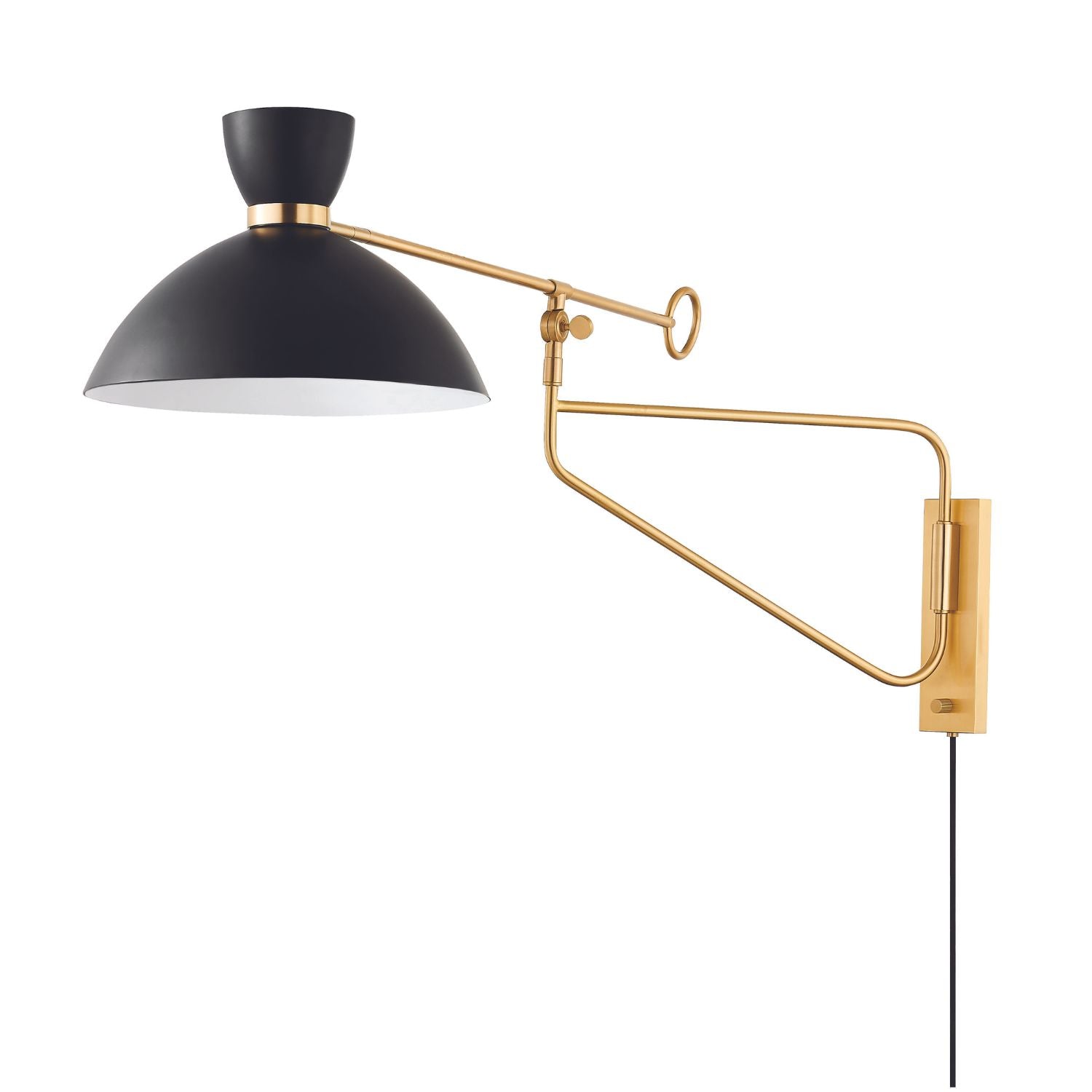 Hudson Valley Cranbrook Brass & Black Wall Sconce