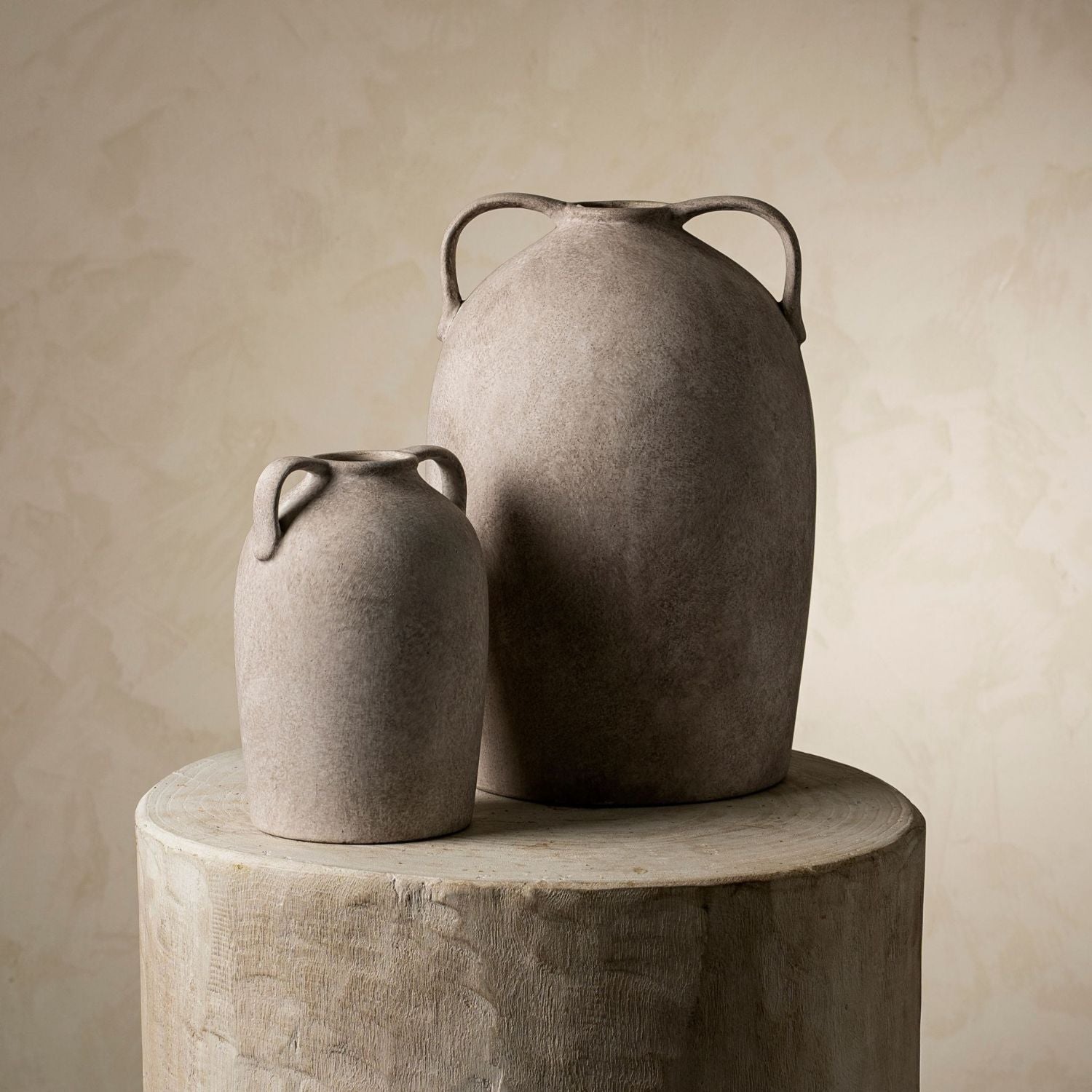 Ash Beige Stoneware Vase