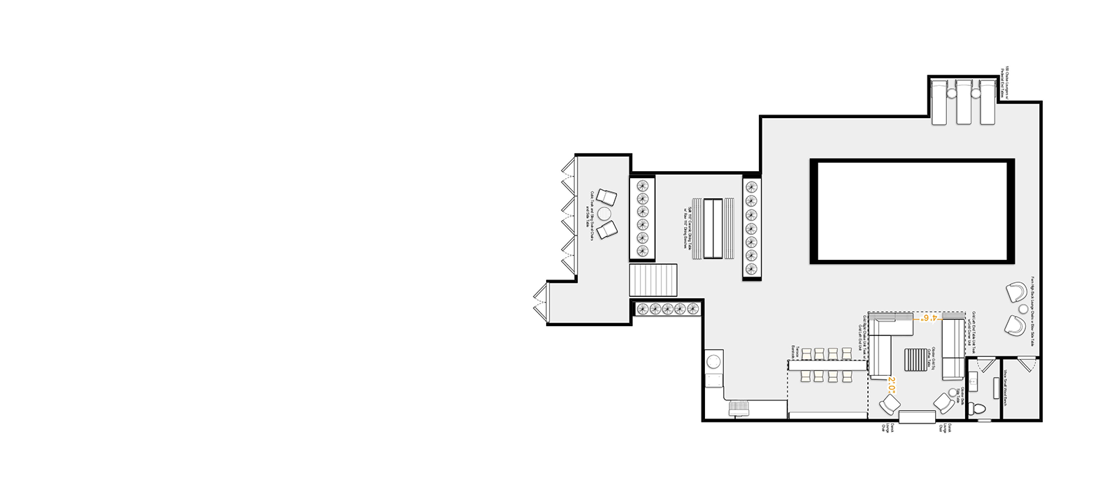 cad drawing of home with furniture