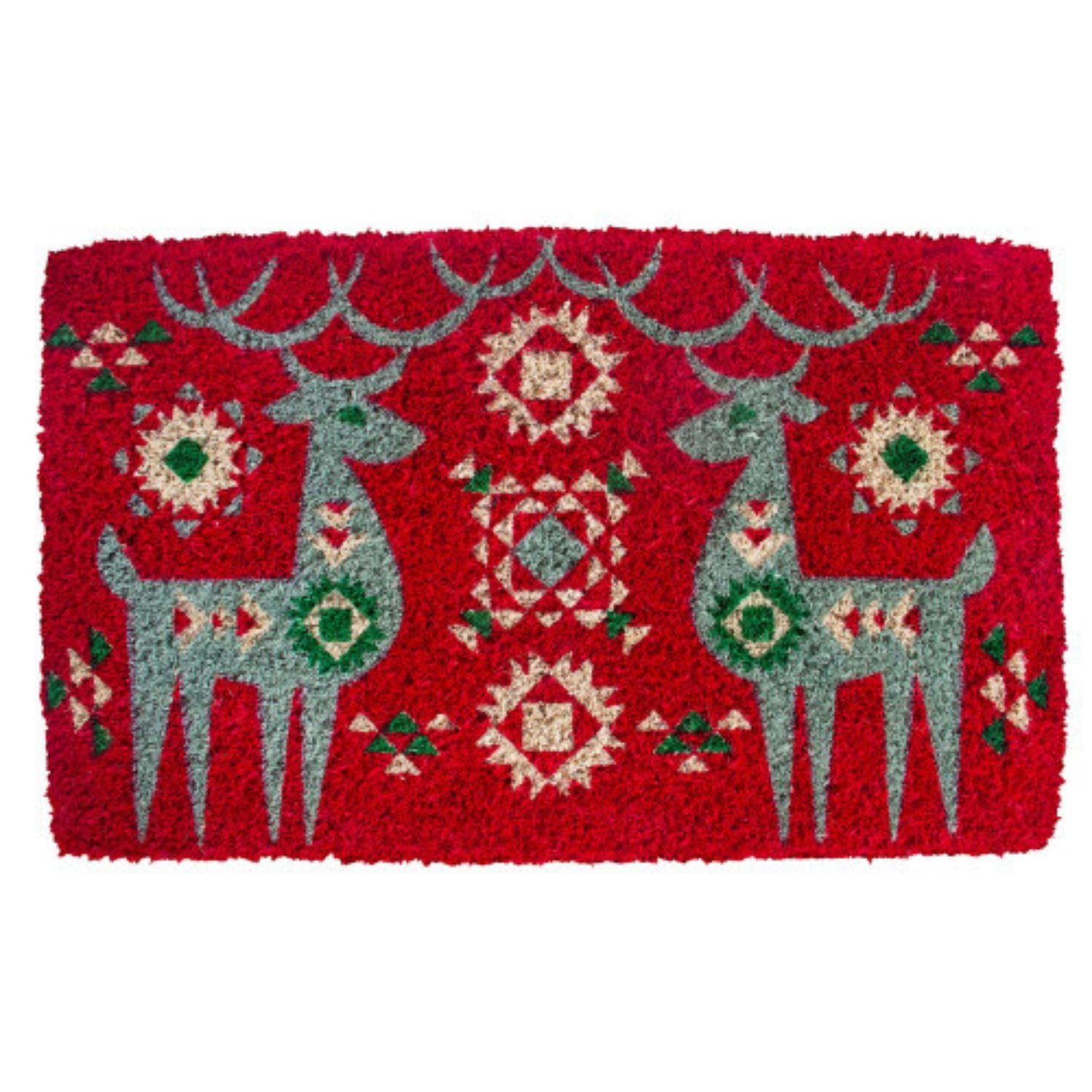 Reindeer Nordic Red Doormat