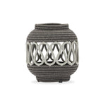 Woven Charcoal Outdoor Solar Lantern