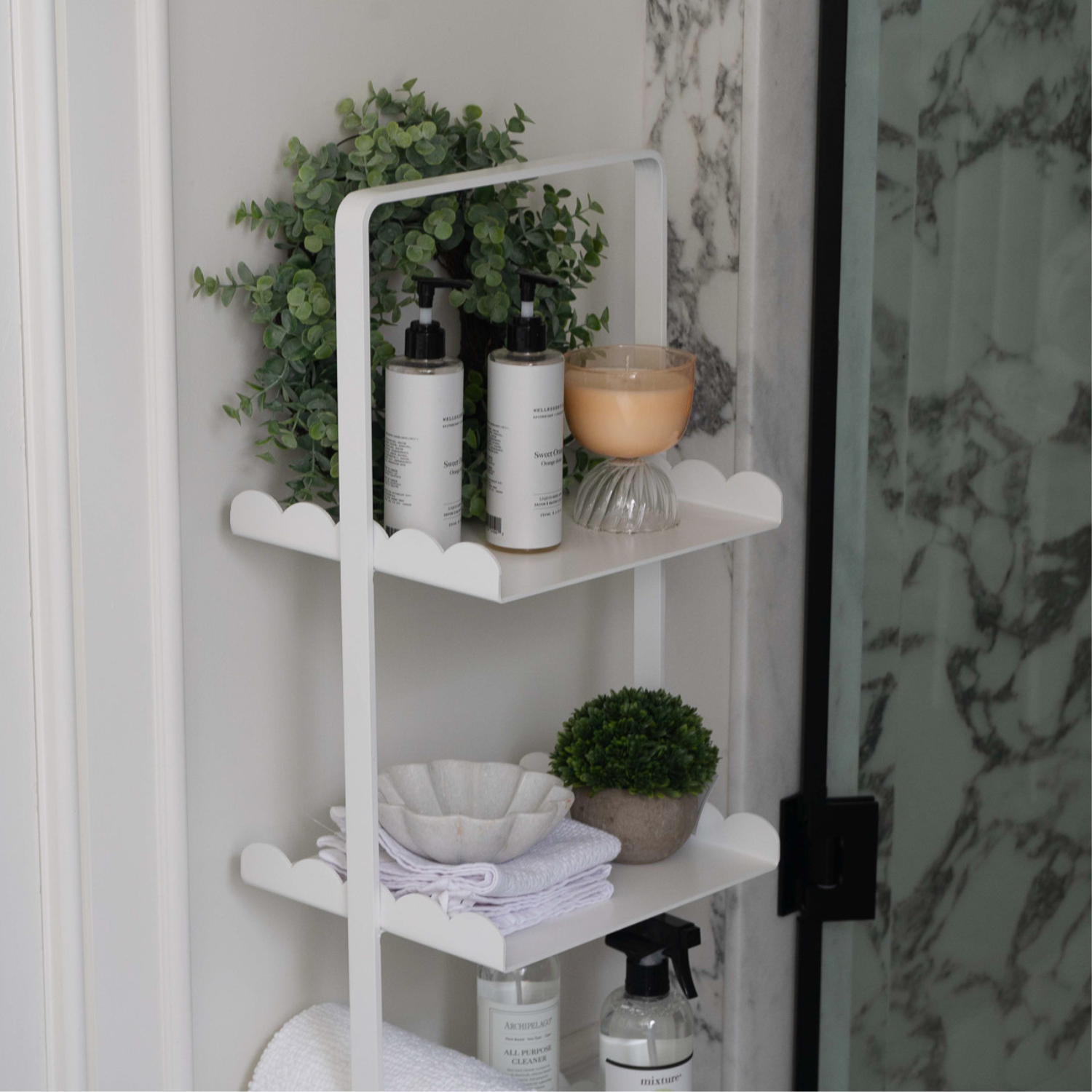 Scalloped Edge 4 Tier Shelf