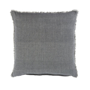 Indoor premium square shaped pillow/cushion, cashmere-like texture in a solid cool grey colour.