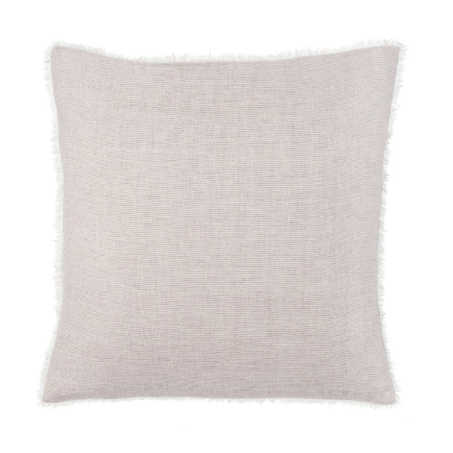 Indoor premium square shaped pillow/cushion, cashmere-like texture in a solid grey-toned white colour.