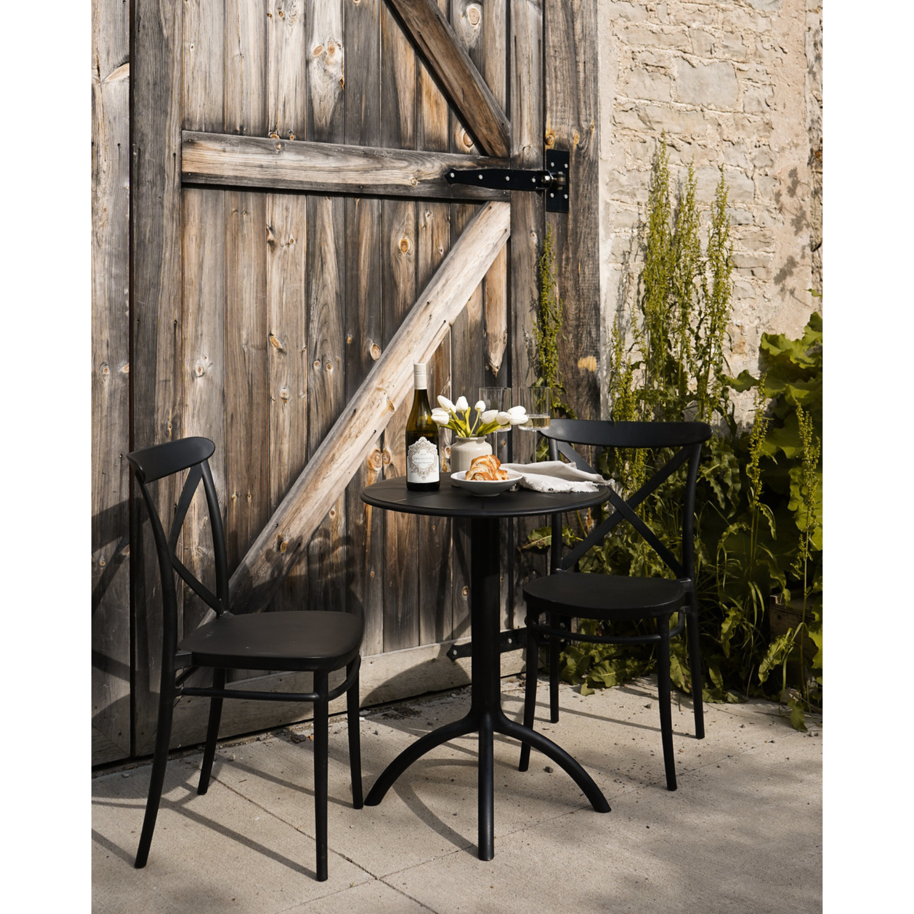 Sky Black Round Bistro Table