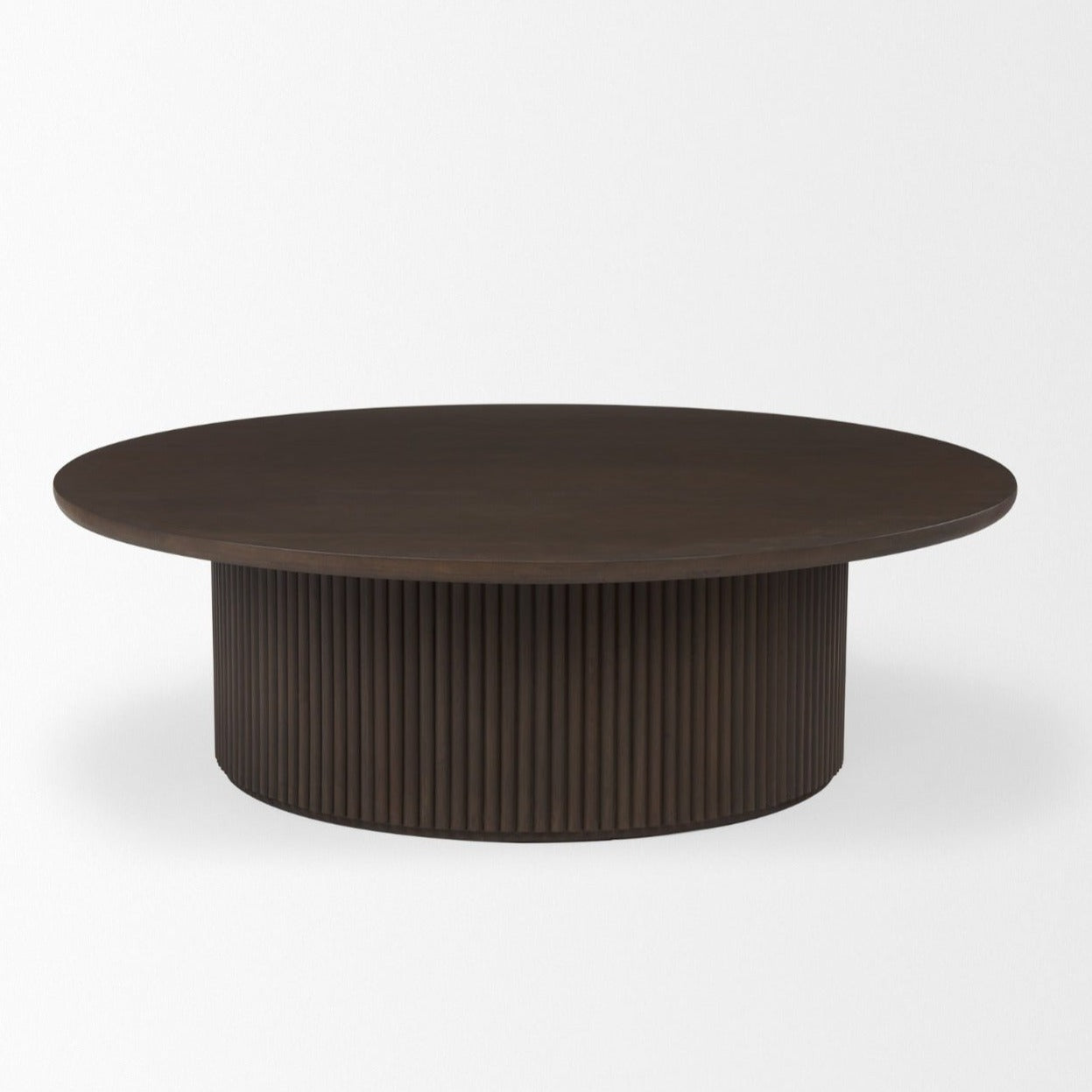 Fluted Espresso Brown Coffee Table w/ Storage – Hauser Company Stores