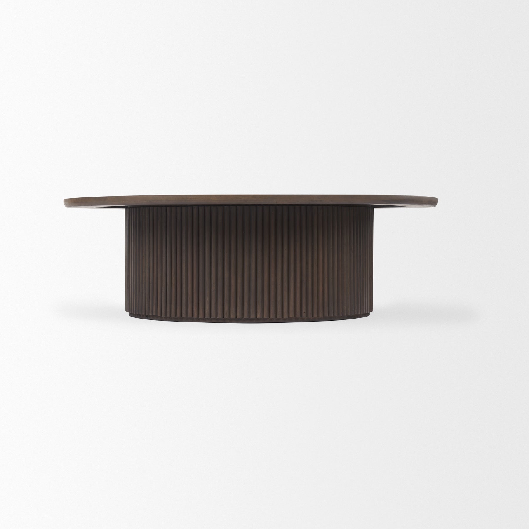 Fluted Espresso Brown Coffee Table w/ Storage – Hauser Company Stores