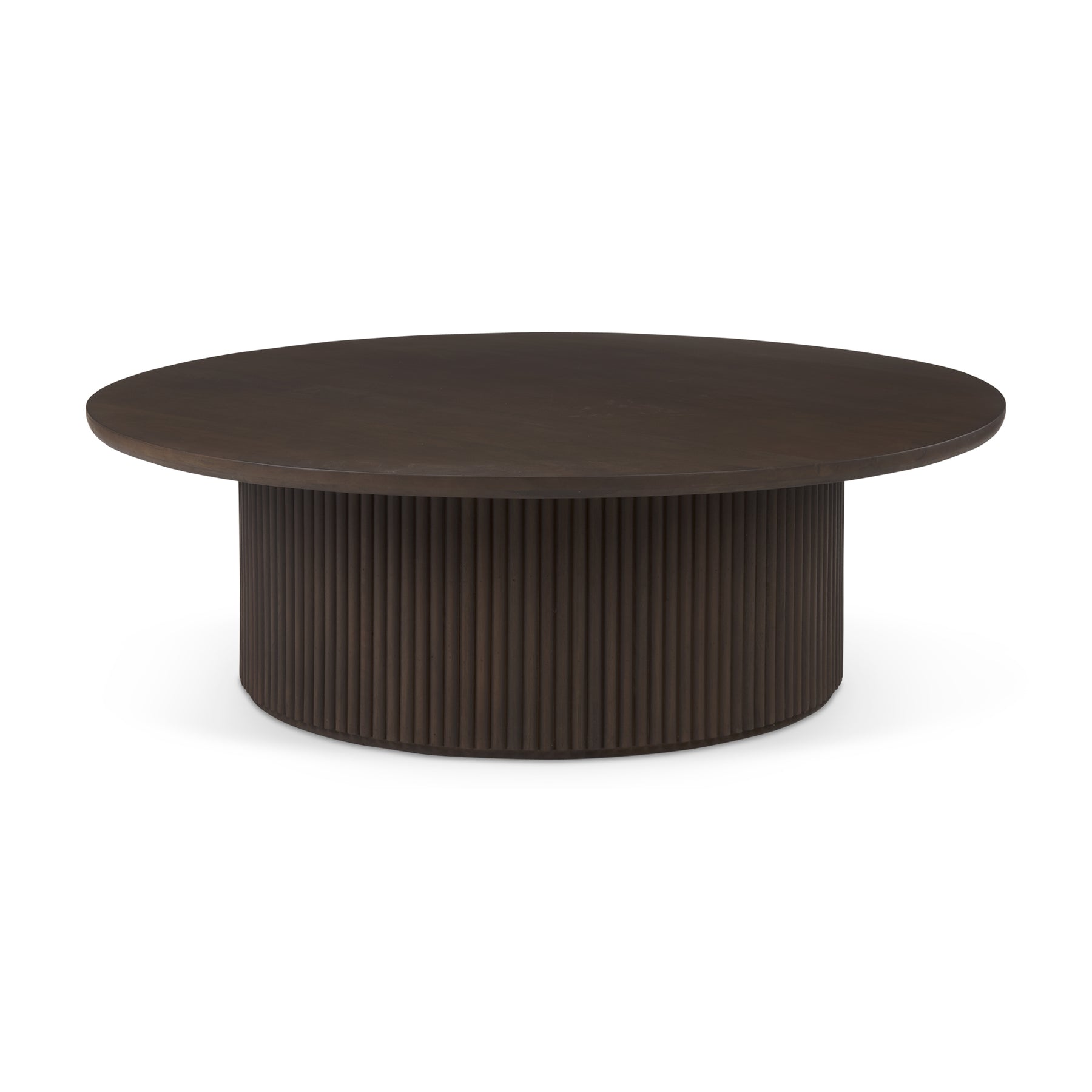 Fluted Espresso Brown Coffee Table w/ Storage – Hauser Company Stores