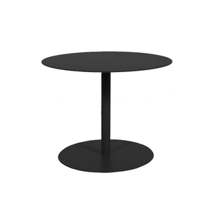 Contemporary barrel white Pedestal End Table , round topped end table with round base, transitional, indoor/outdoor, rust resistant aluminum, clean lines