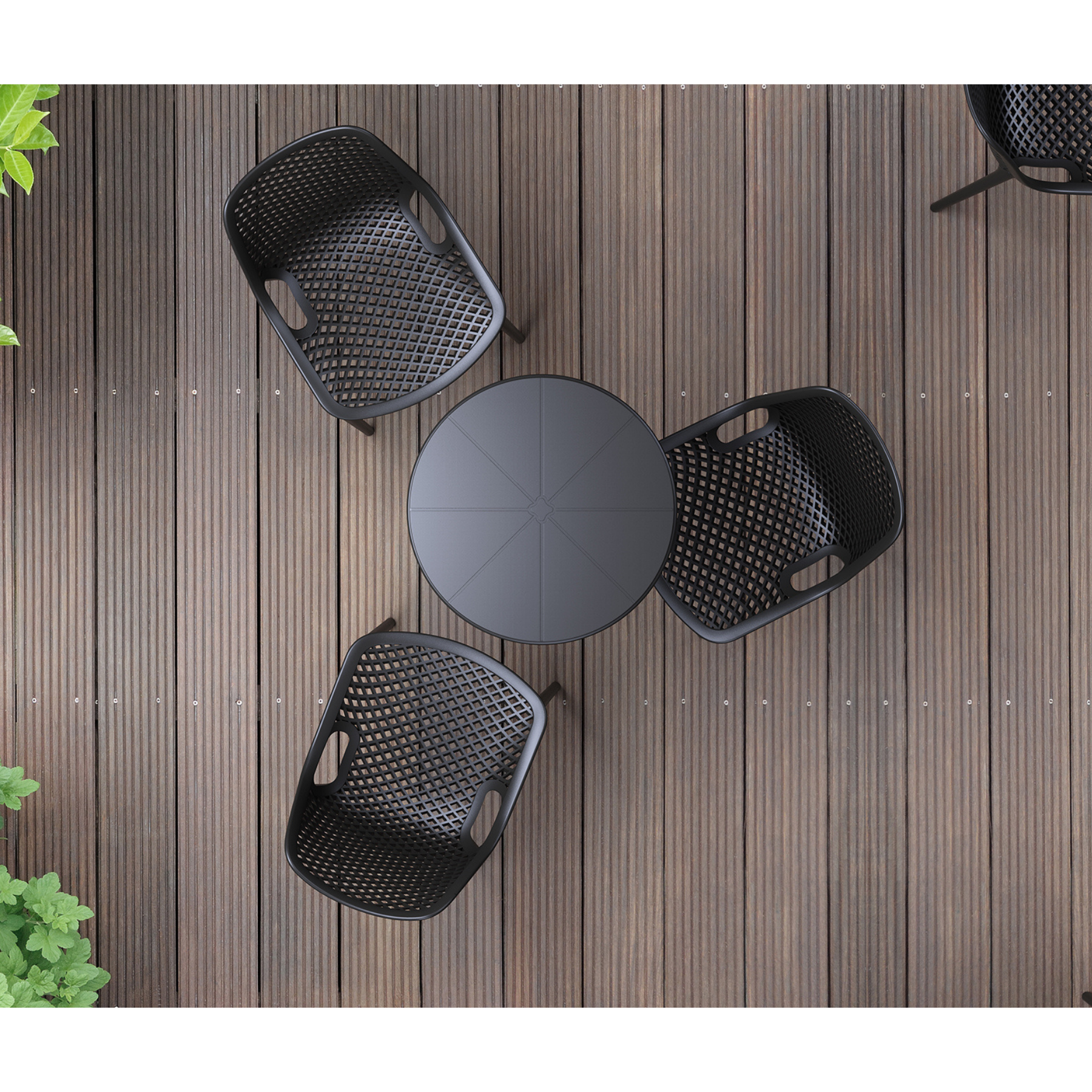 Sky Black Round Bistro Table