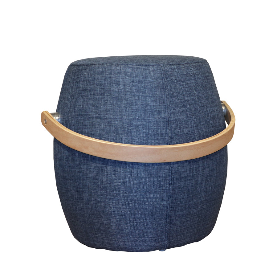 Denim Pouf with Handle Hauser Company Stores