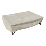 Treasure Garden beige weather resistant oval/rectangular accent/coffee table cover cover, spring cinch lock at base of cover to secure tight at base of furniture