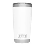 Yeti 20oz stainless steel Rambler tumbler, clear Magslider drinking lid included, white Duracoat colour