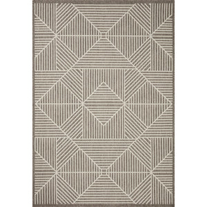Premium indoor/outdoor contemporary rug, neutral natural and ivory tones, polypropylene pile , diamond pattern