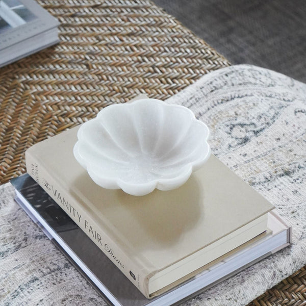 White Scalloped Bowl