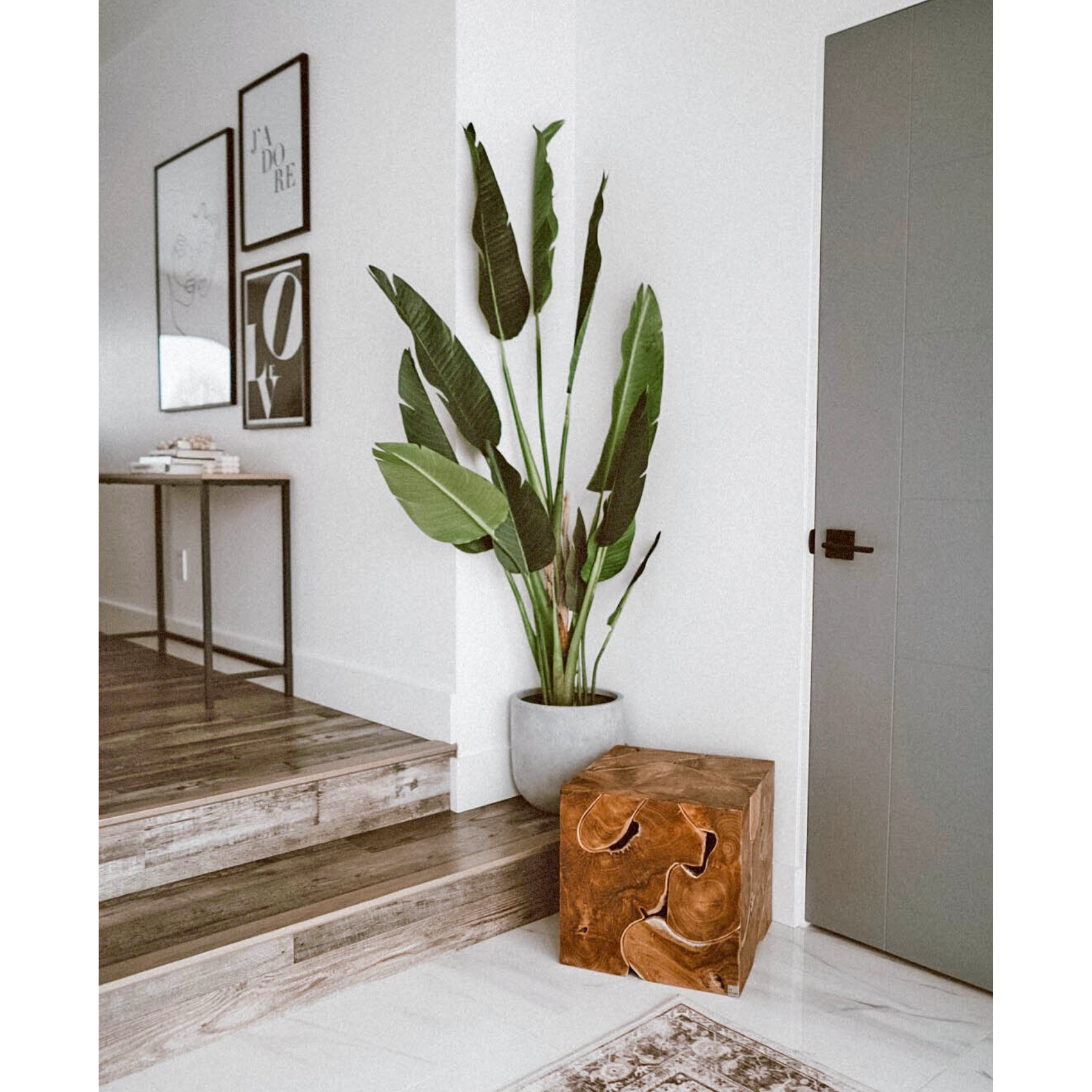 Teak Cube End Table