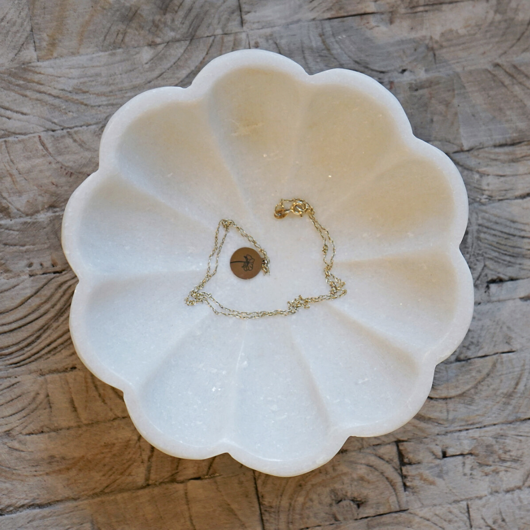 White Scalloped Bowl